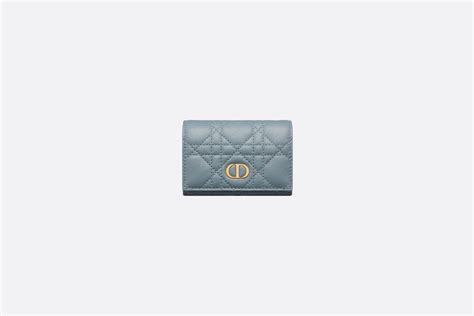 Dior Caro Glycine Wallet Cloud Blue Supple Cannage Calfskin